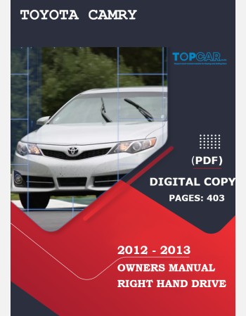 toyota camry 2012-2013 owners manual in english